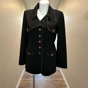 Per Se Womens Wool Zipper Trim Button Down Coat US14